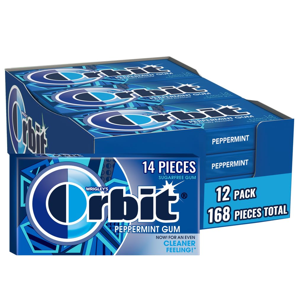 Orbit front pack showing peppermint gum and pocketable convenience