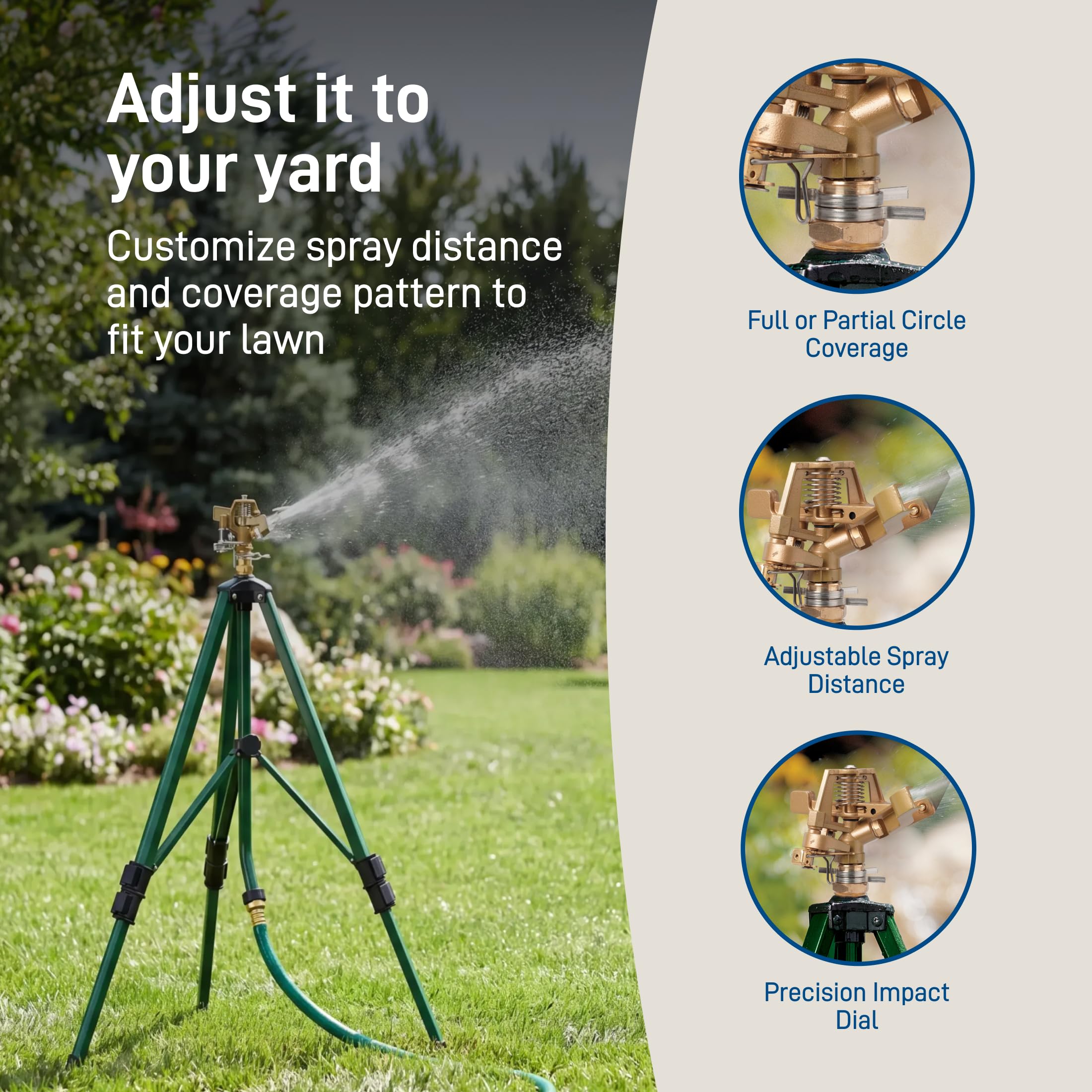 Orbit sprinkler size comparison with ruler to show portable scale