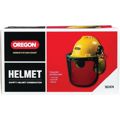 Close-up of Oregon stainless steel mesh visor showing durable face protection