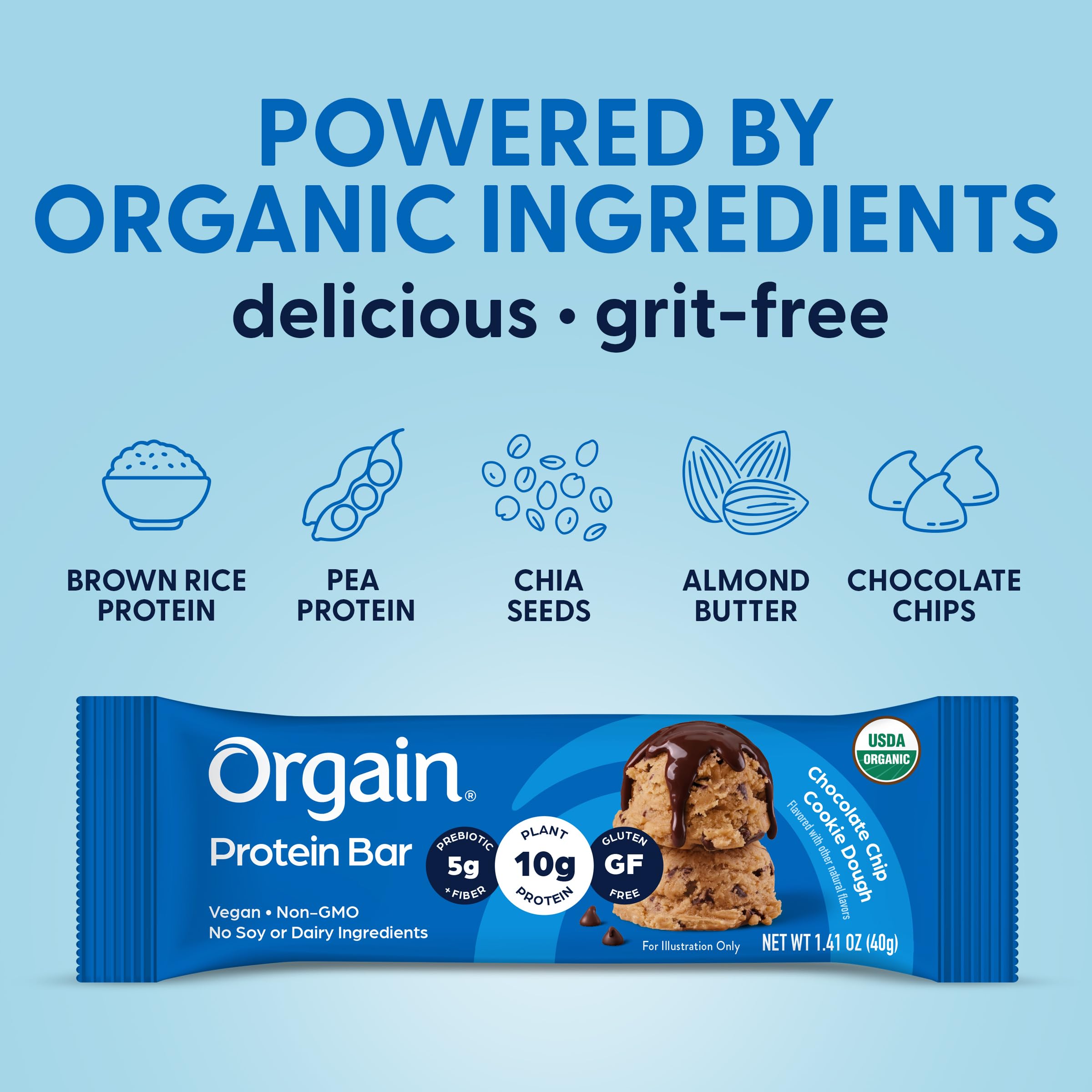 Hand holding Orgain bar after run showing on-the-go refuel convenience