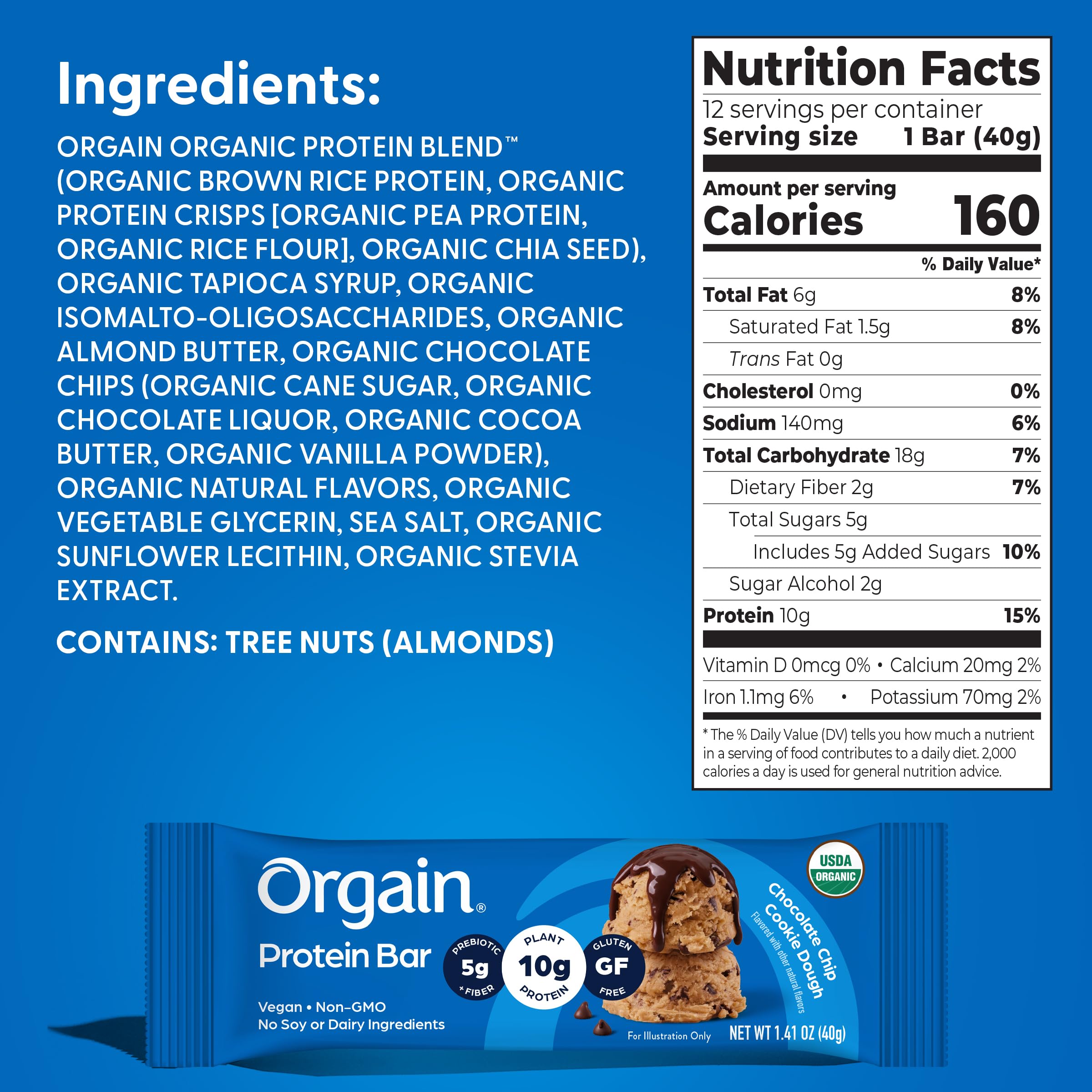 Orgain open box with twelve bars displayed for easy bulk storage convenience