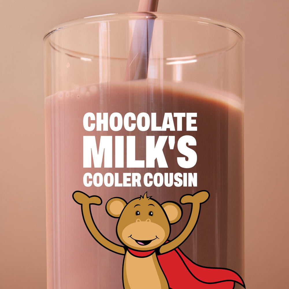 Orgain poured shake in glass showing creamy texture and kid-friendly appeal