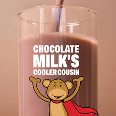 Orgain poured shake in glass showing creamy texture and kid-friendly appeal