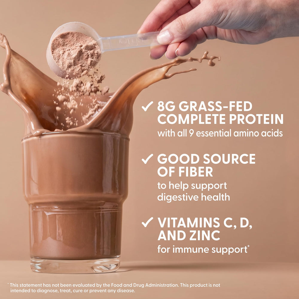 Orgain kids chocolate shake in glass showing creamy, kid-friendly taste