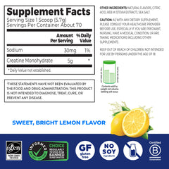 Orgain scoop of micronized creatine powder showing smooth mixability