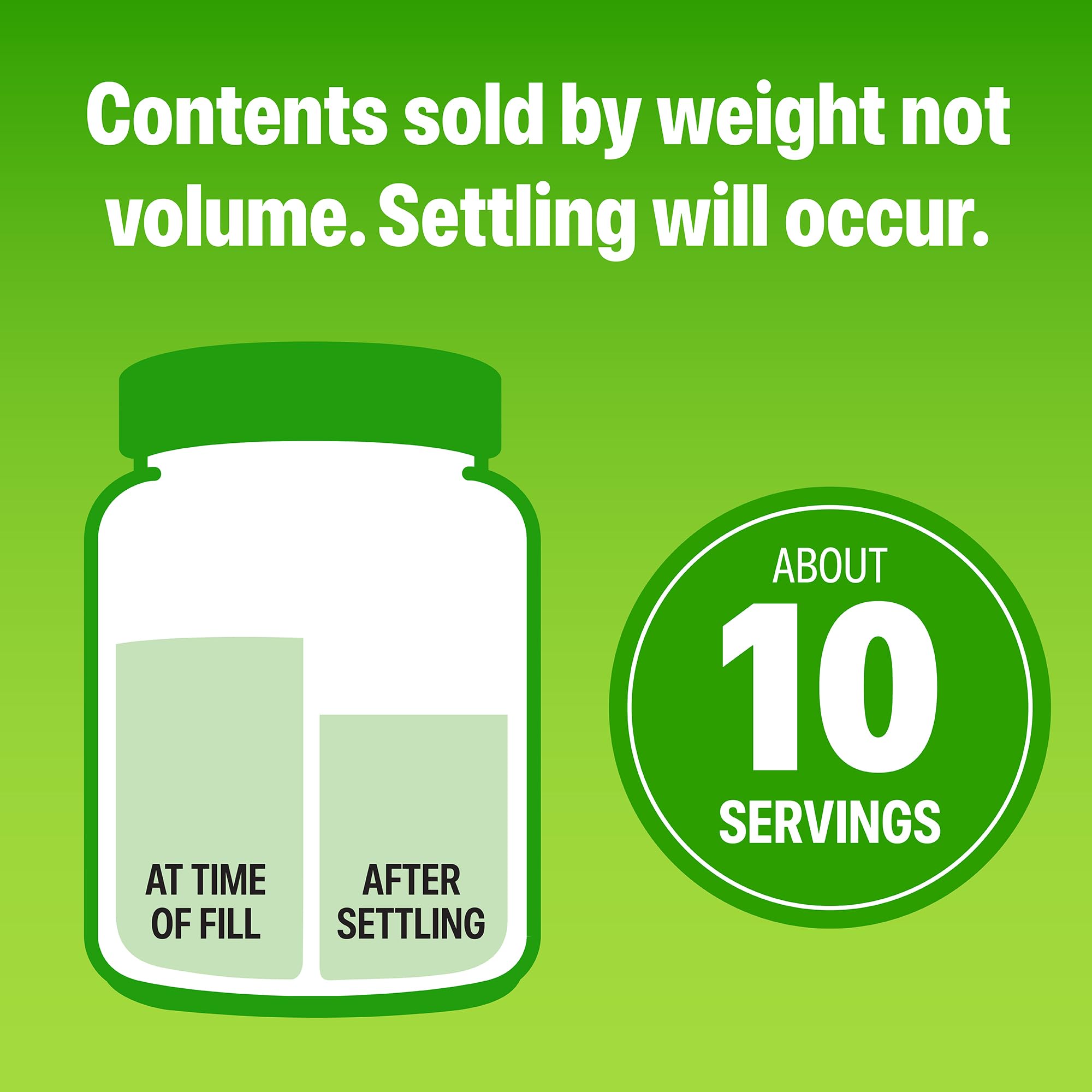 Orgain container beside a kitchen scale showing compact size and servings