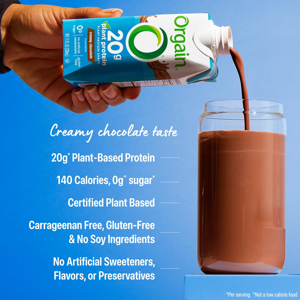 Orgain shake in hand on the go demonstrating portable nutrition convenience