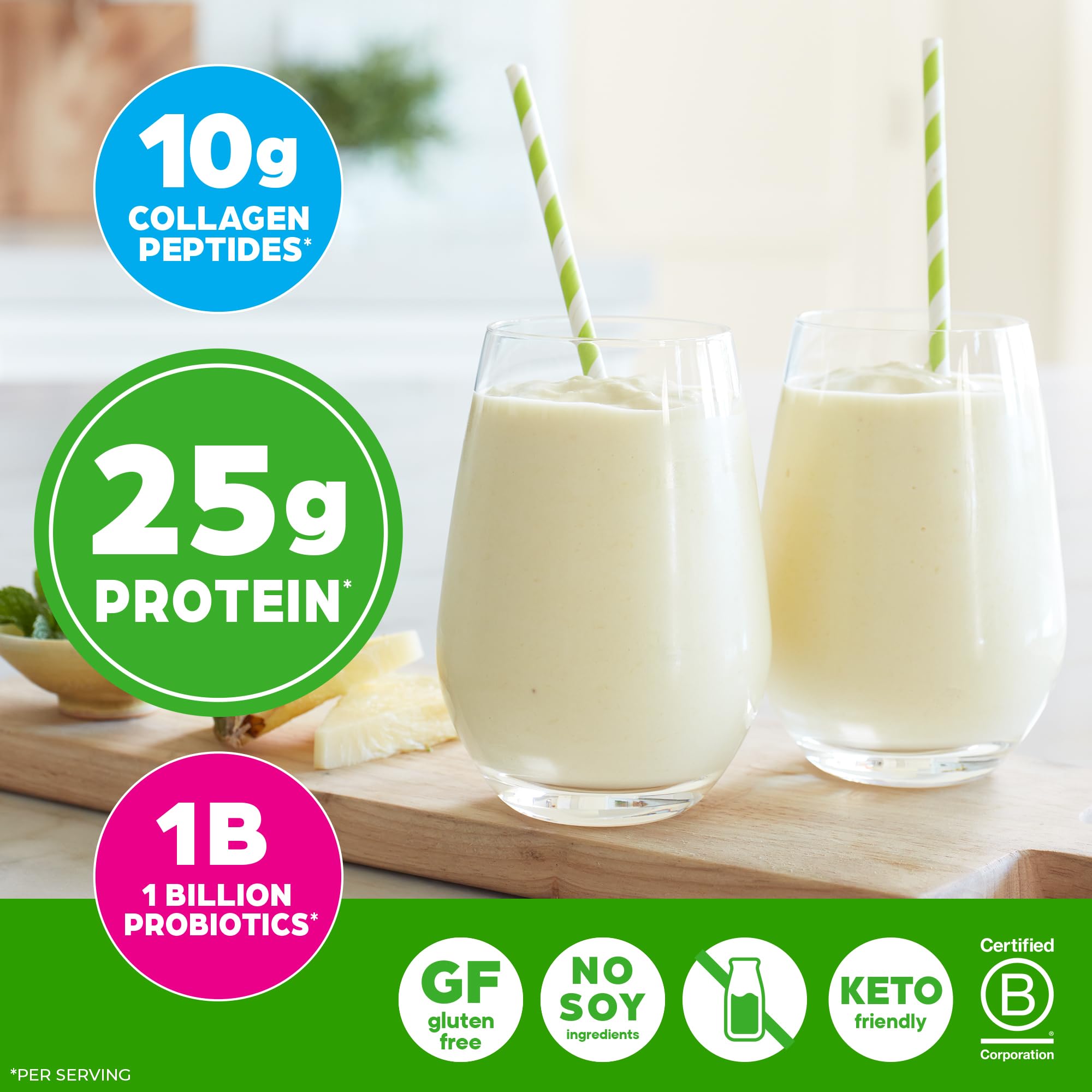 Orgain supplement facts and ingredient panel highlighting clean formula