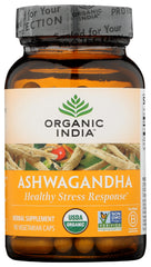 hand holding ORGANIC INDIA capsule showing size and easy swallowing