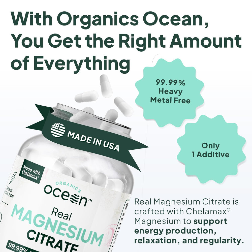 Organics Ocean powder texture and label highlighting Dead Sea sourcing benefit