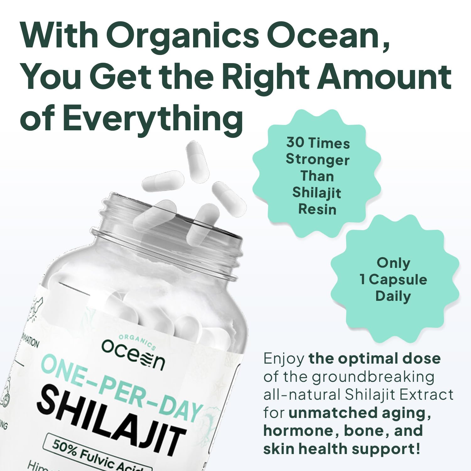 Organics Ocean capsule in hand to show true size and easy one-per-day convenience