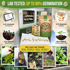 Organo Republic 25 individual seed packets neatly arranged for easy selection