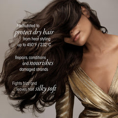 Oribe Gold Lust fine mist dispersal demonstrating lightweight texture and no buildup