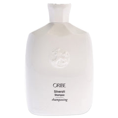 Oribe Silverati shampoo creamy violet pour demonstrating texture and pigment