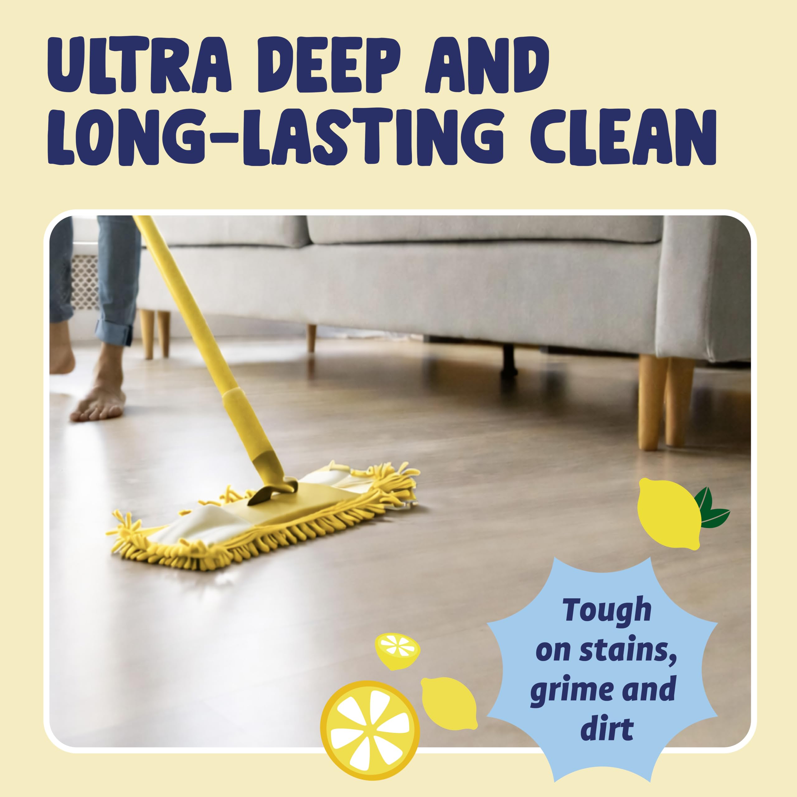 Originally Yellow used with mop on sealed floor showing quick-dry shine benefit