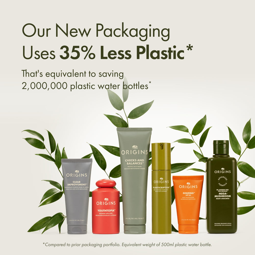 Origins Peace of Mind label close-up showing ingredient transparency and vegan benefit