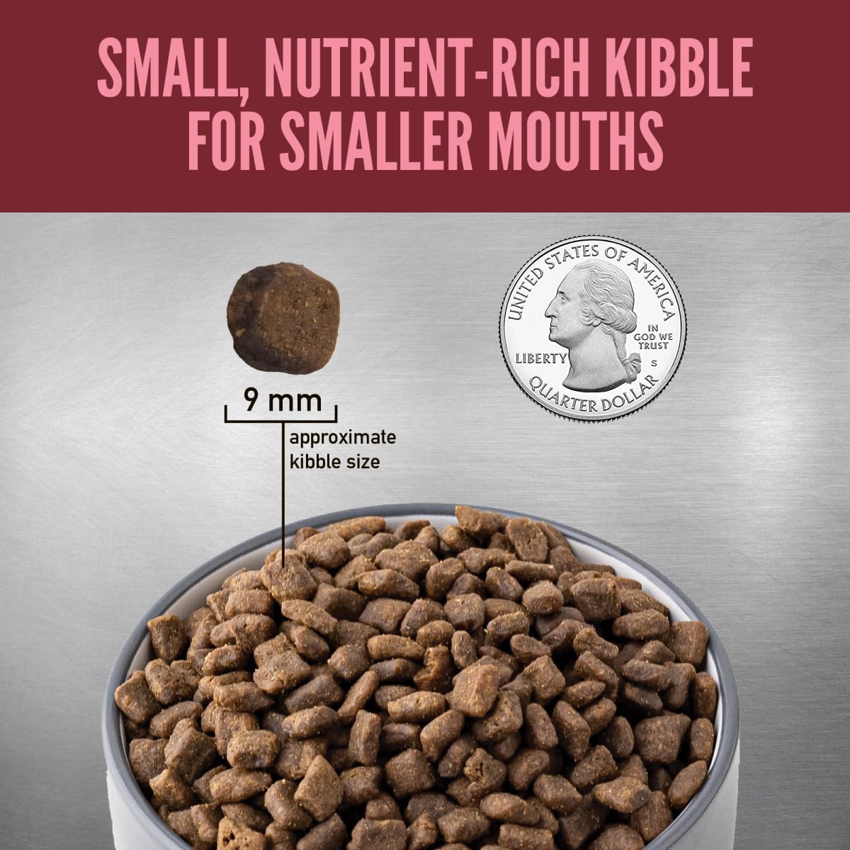 ORIJEN feeding bowl filled to demonstrate portion and energy
