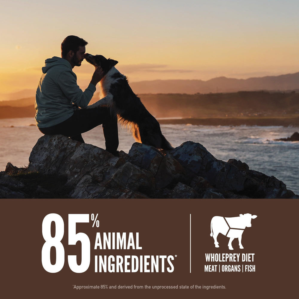 ORIJEN arranged fresh meats and organs illustrating WholePrey sourcing