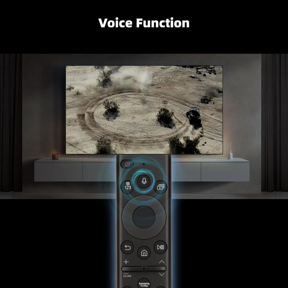 ORQRQO remote next to a hand showing compact size and comfortable grip