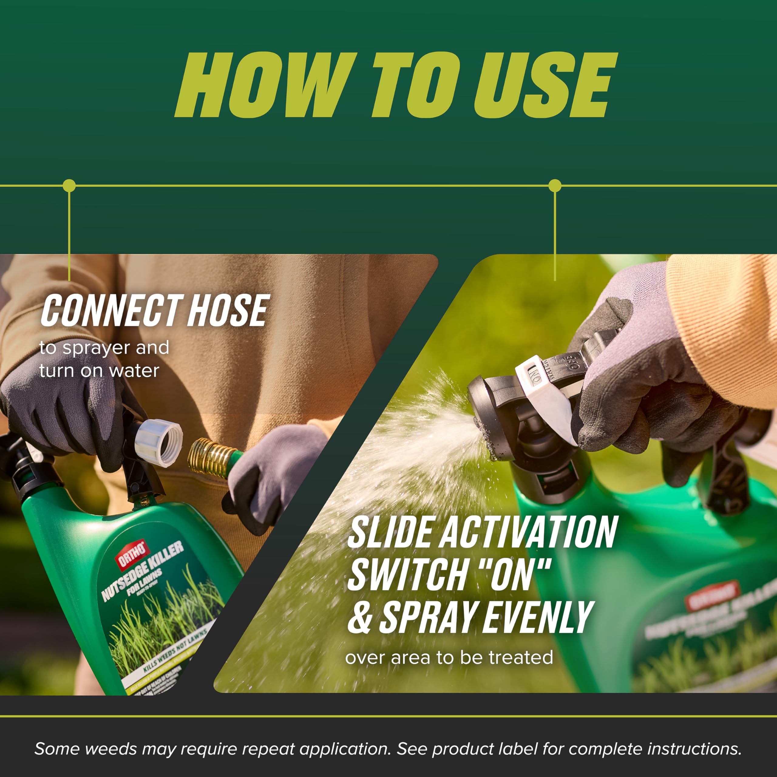 Ortho applicator thumb switch detail showing simple on/off control benefit
