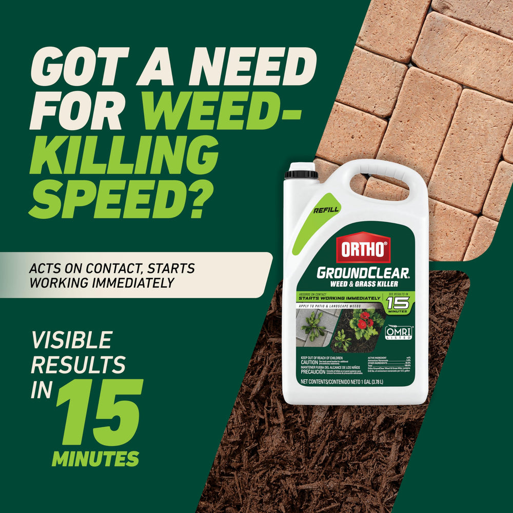 Ortho before and after on driveway crack weeds showing visible control
