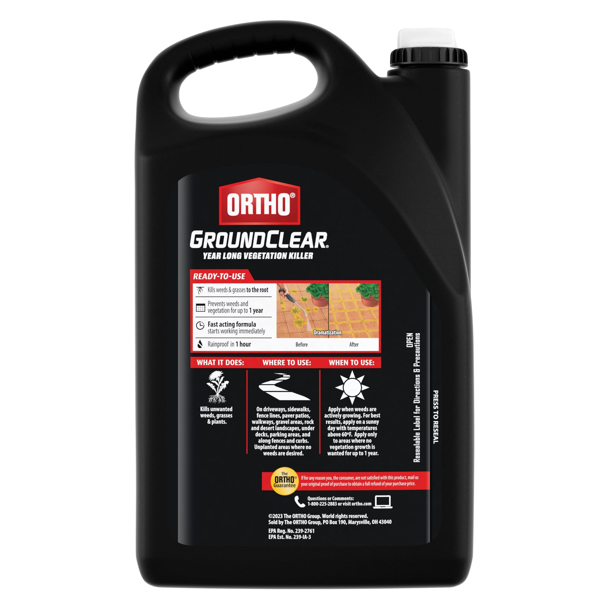 Treated hard surface showing dried result and long-term prevention