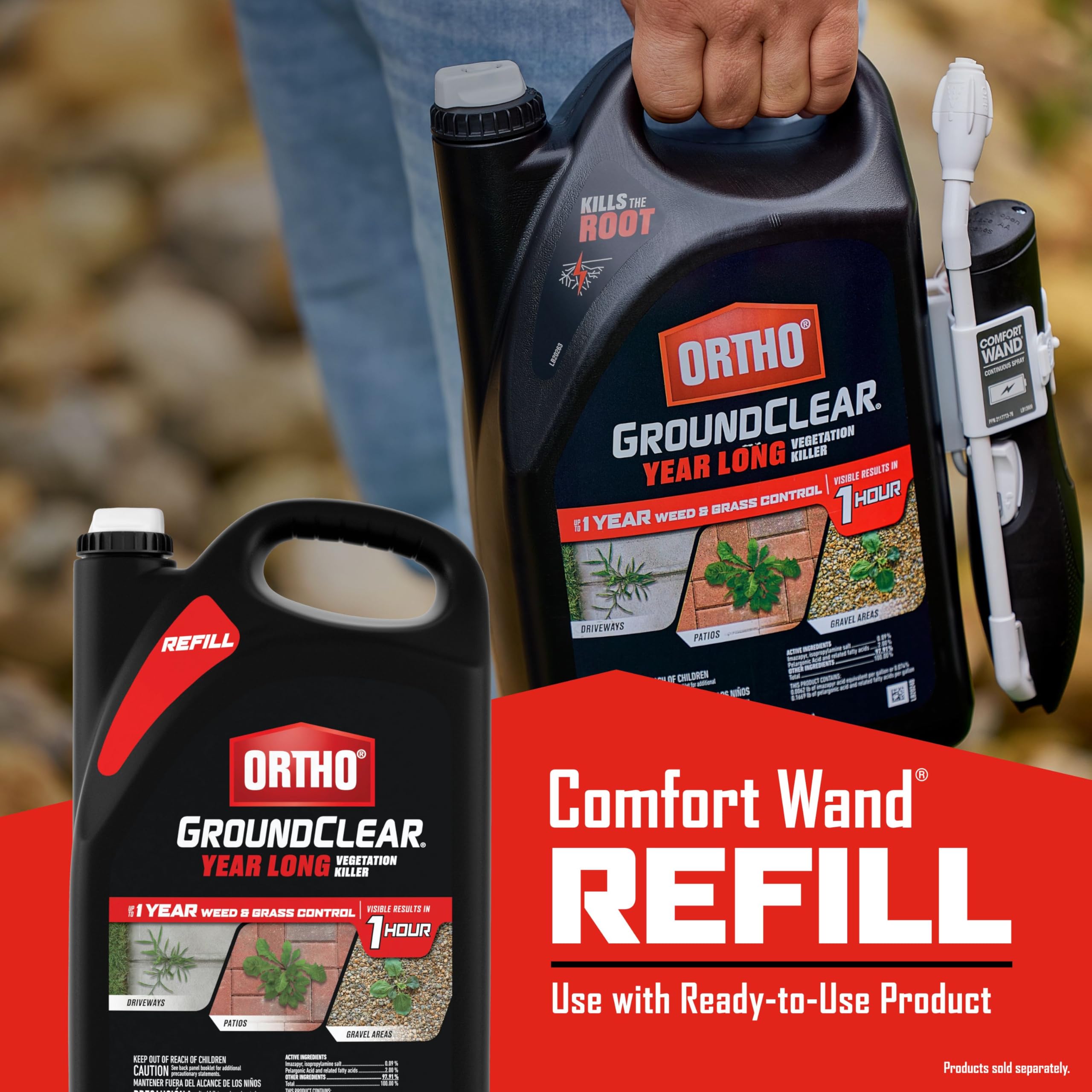 Closeup of Ortho GroundClear label directions for correct use