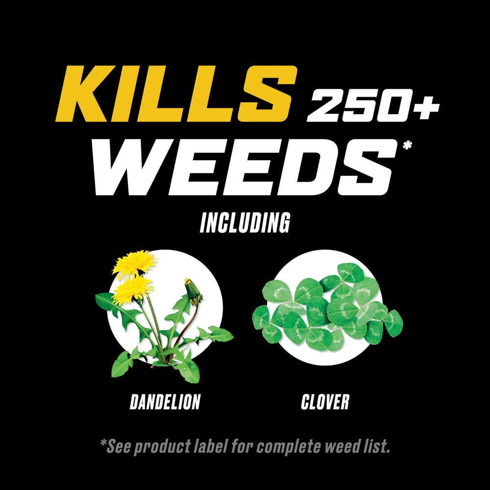 Ortho WeedClear side label with usage directions and guidance benefit