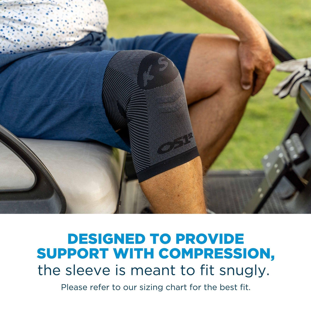 OrthoSleeve KS7 sizing diagram demonstrating how to measure thigh