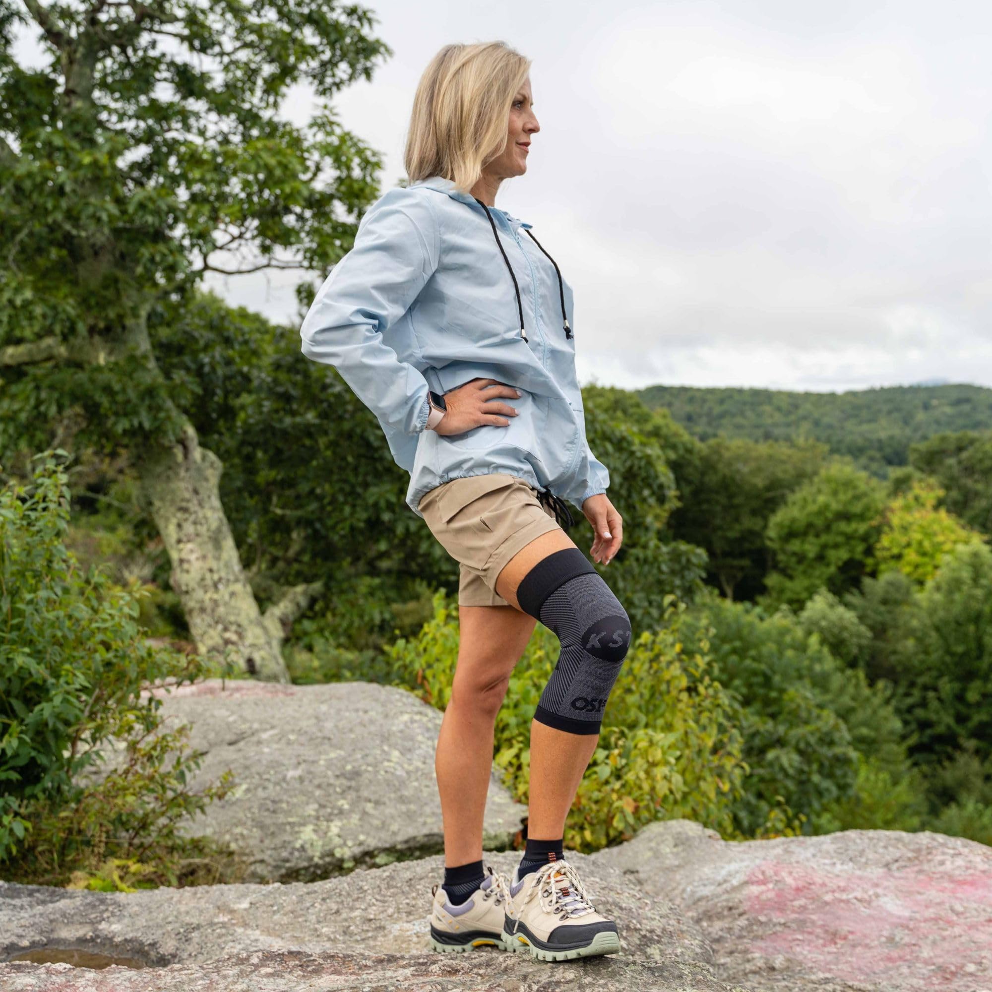 OrthoSleeve KS7 worn under pants for discreet, all-day comfort