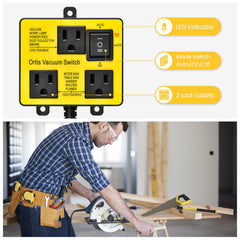 Ortis close-up of delay switch label showing timing control benefit