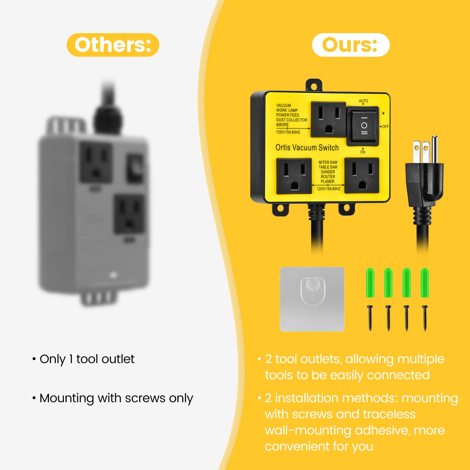 Ortis mounted with traceless adhesive illustrating easy placement
