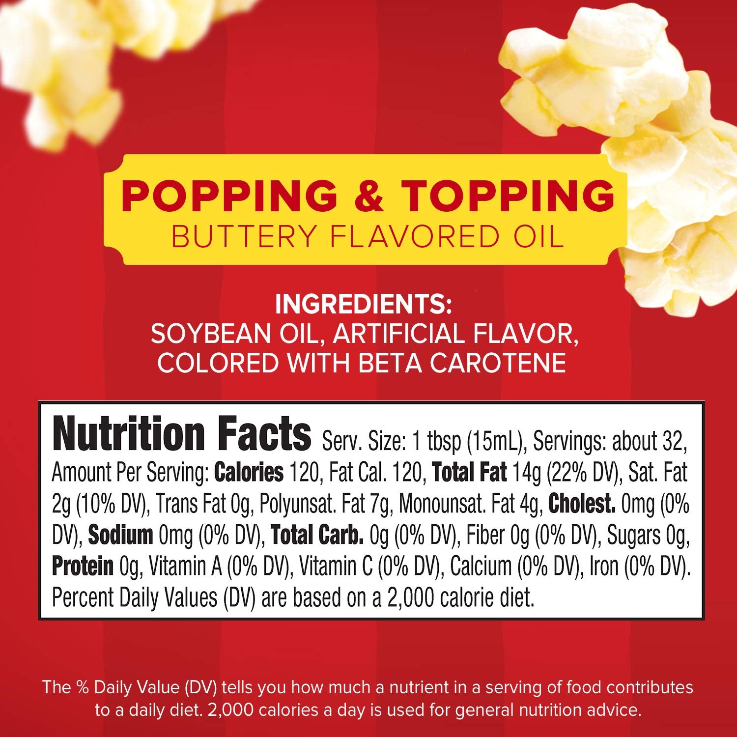Orville Redenbacher's bottle top and cap highlighting easy pouring and control