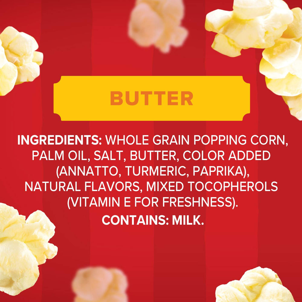 Orville Redenbacher's popped butter popcorn top view highlighting fluffy texture