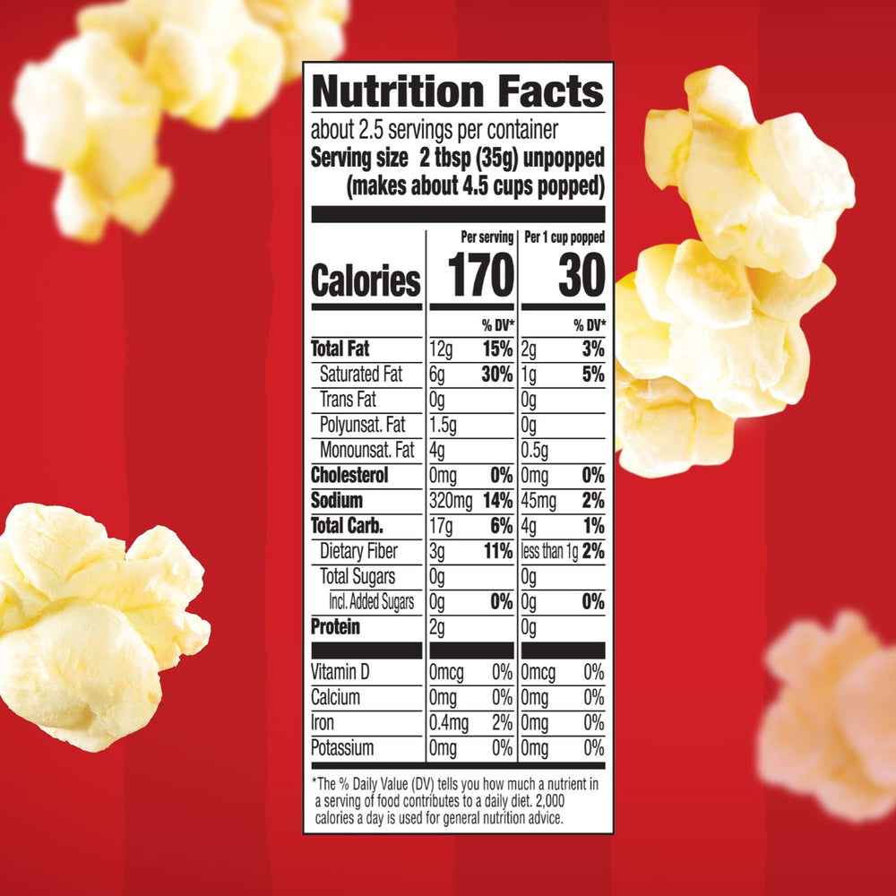 Orville Redenbacher's single 3.29 oz bag front with clear labeling and freshness