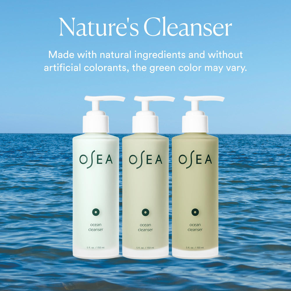 OSEA cleanser in hand demonstrating gentle lather and cleansing benefit