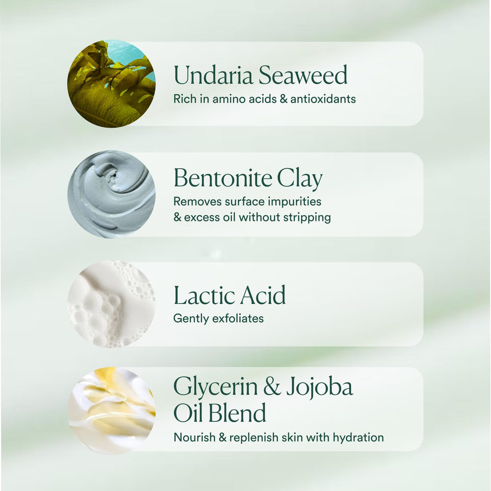 OSEA product beside seaweed illustrating mineral-rich, nourishing benefit