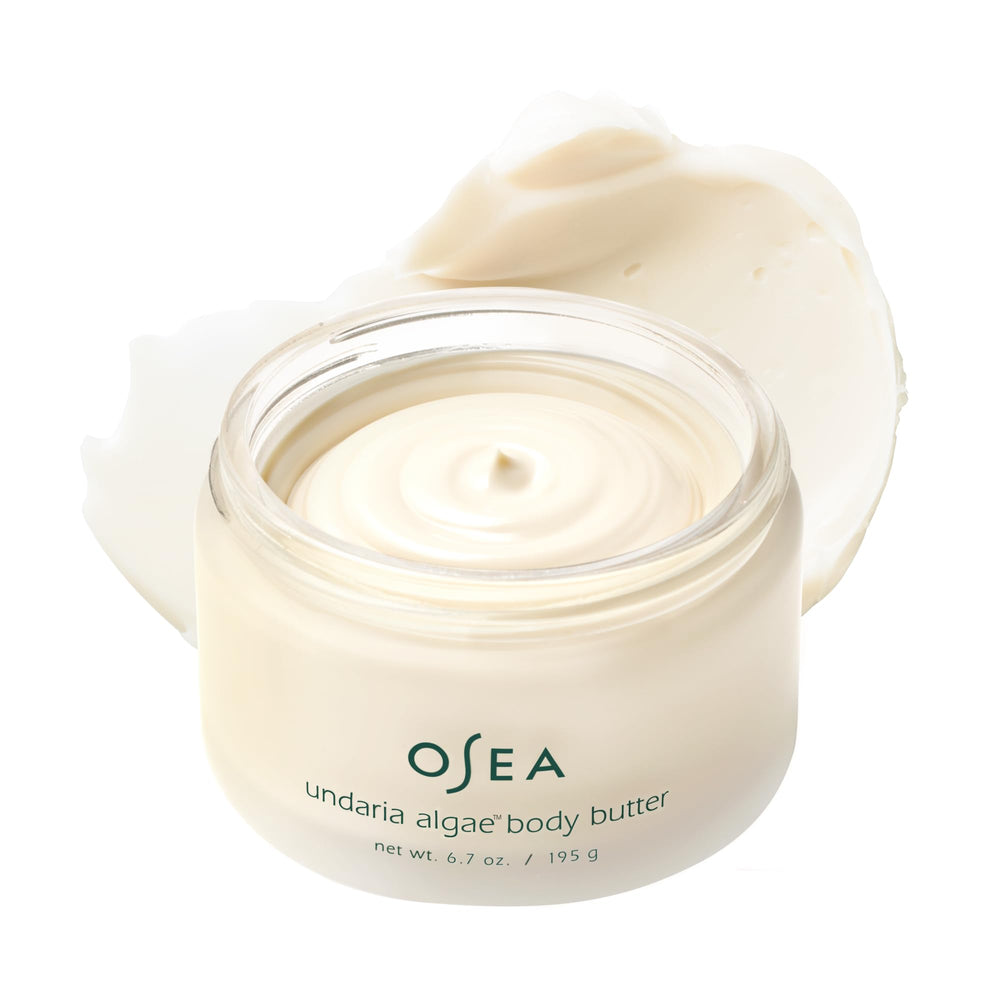 OSEA jar front view showing clean brand and rich body butter benefits