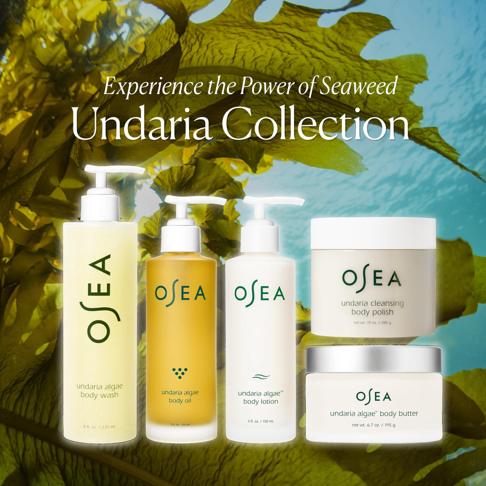OSEA recycled packaging detail reflecting sustainable, eco-conscious choice