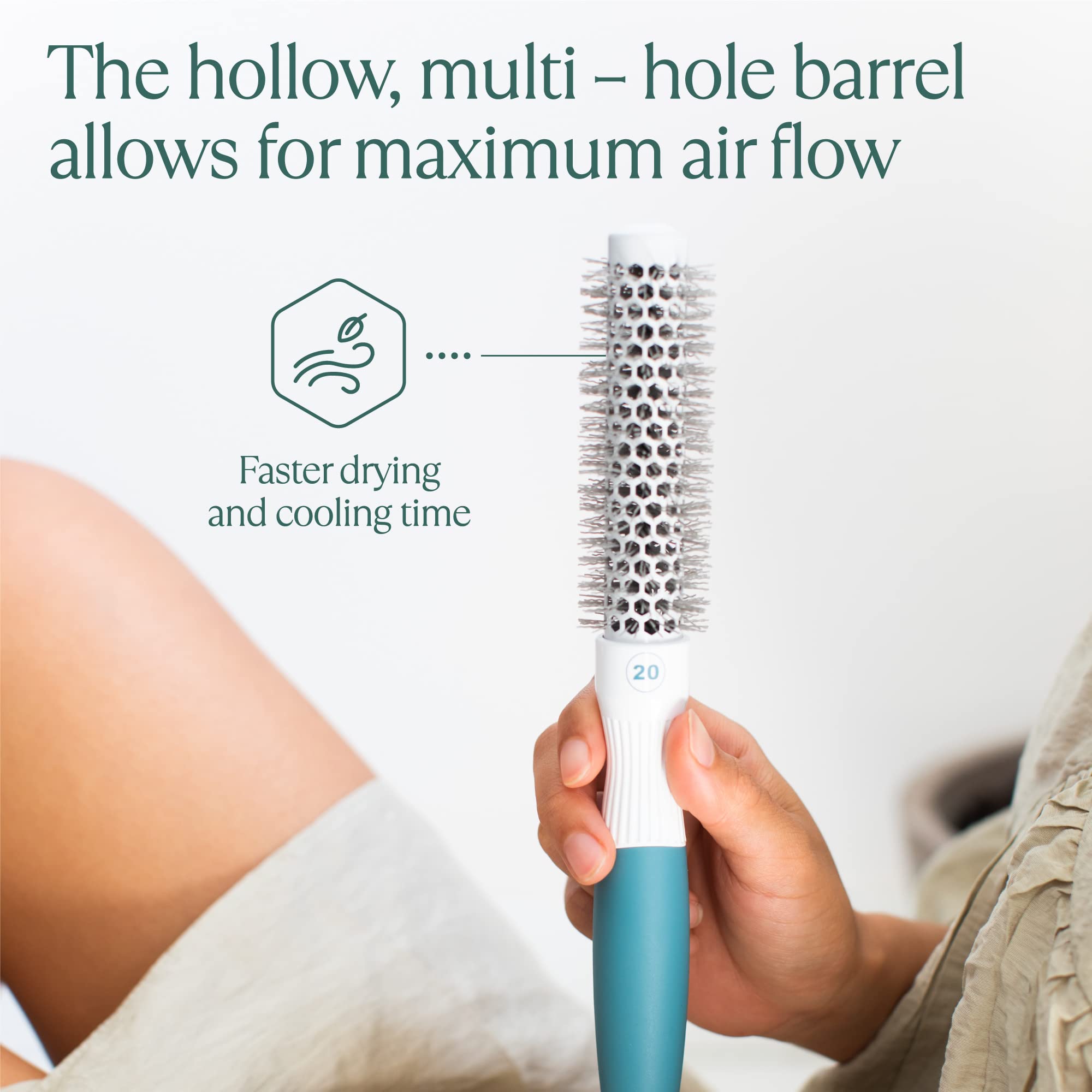 Osensia ergonomic handle closeup for comfortable grip and steady control while styling
