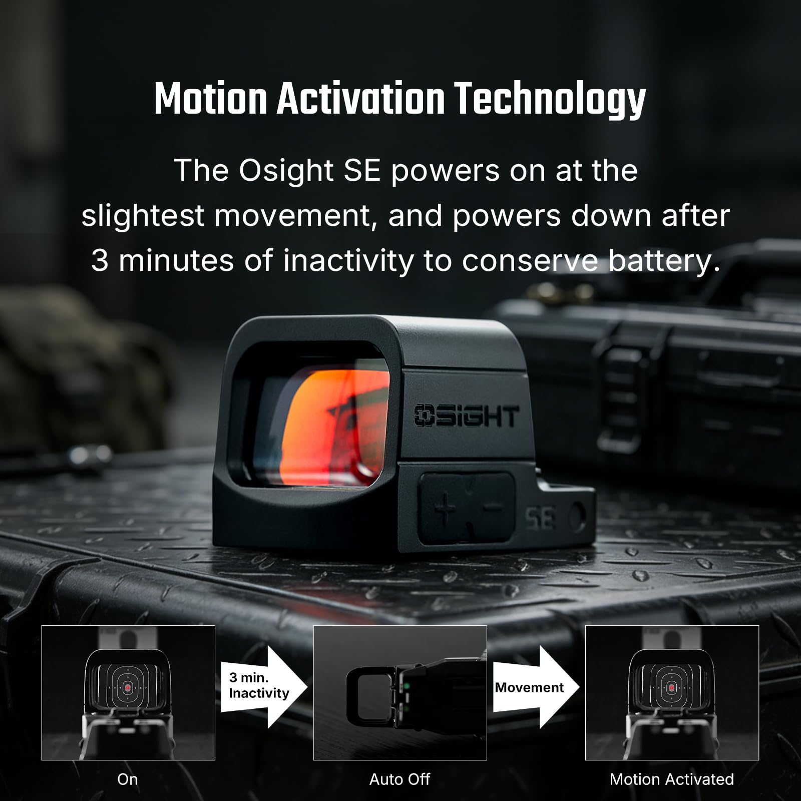 Osight SE in-use on pistol showing improved speed and sight alignment