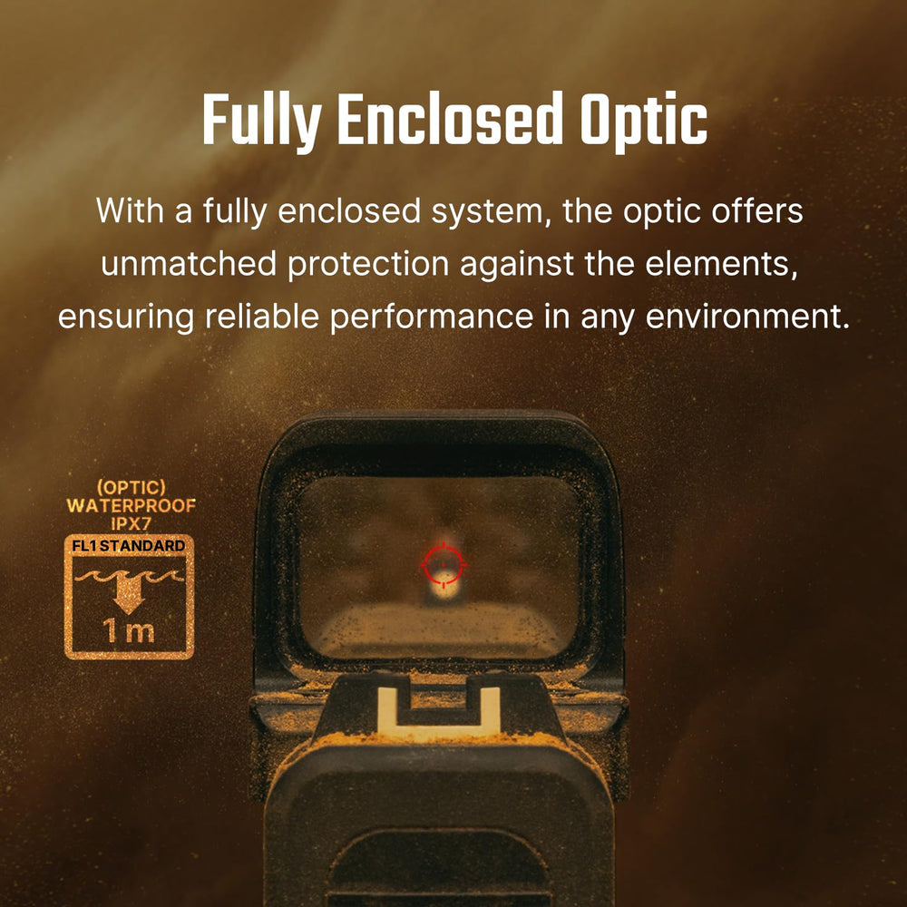 Osight SE through-window reticle visible demonstrating fast aiming clarity