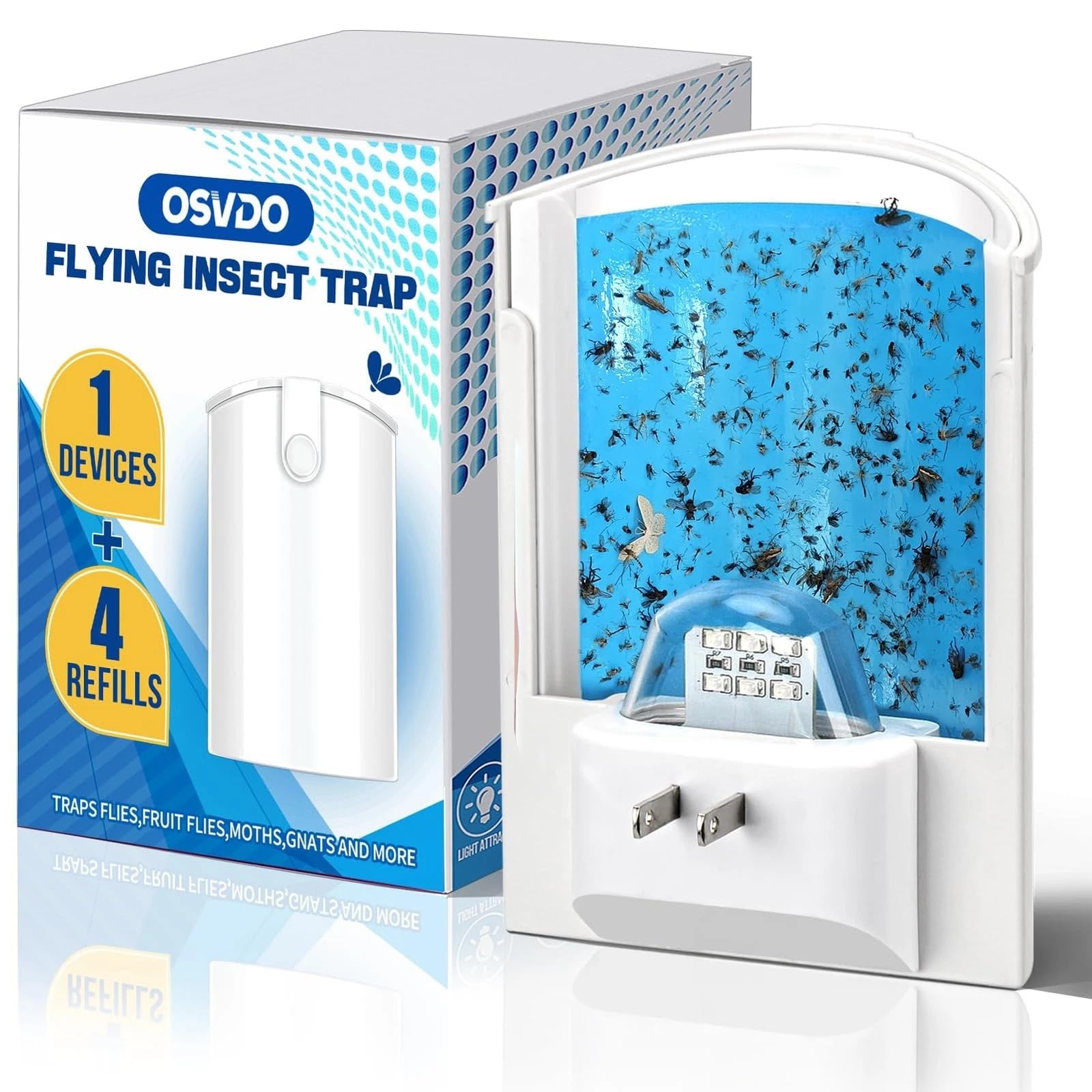 osvdo adhesive cartridge closeup showing sticky pad for reliable insect trapping