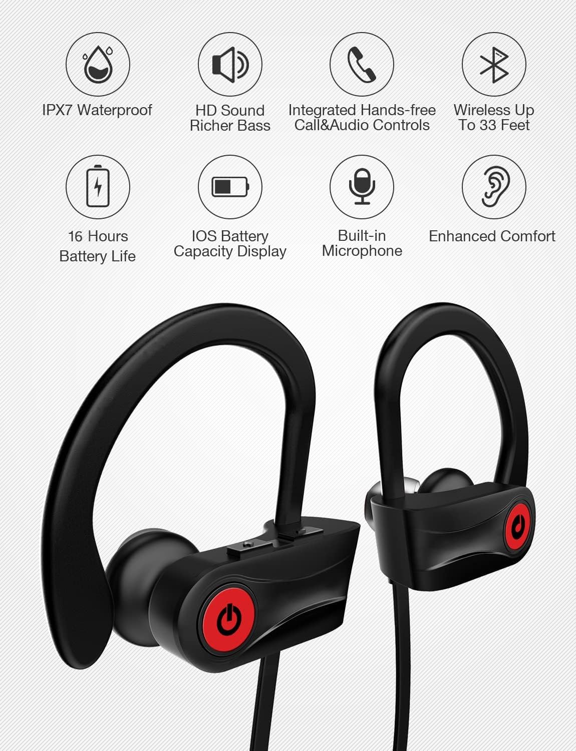 Otium U18 neckband detail showing slim control panel and durable materials