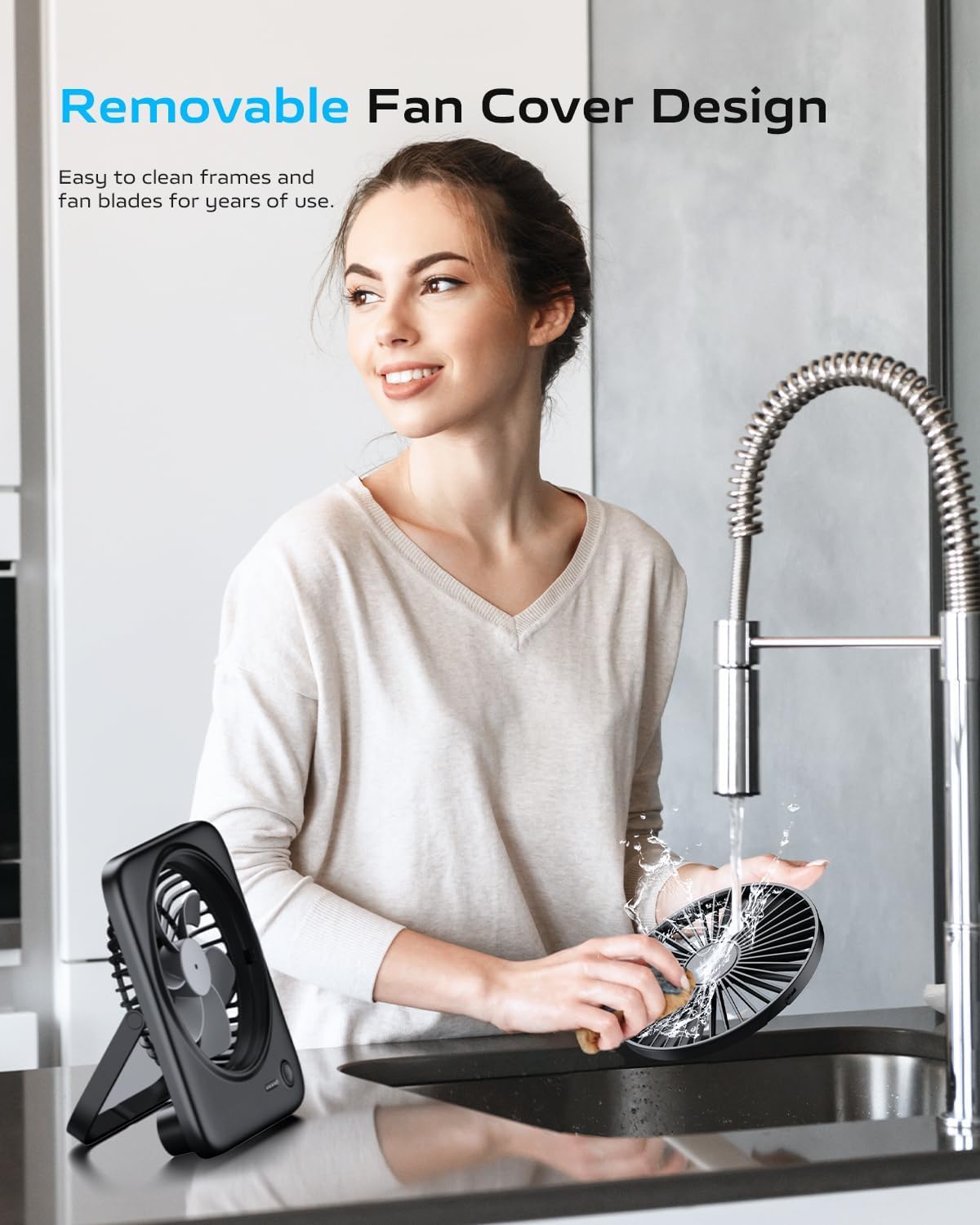 Otlonpe on desk in office setting offering quiet cooling for focused work and meetings