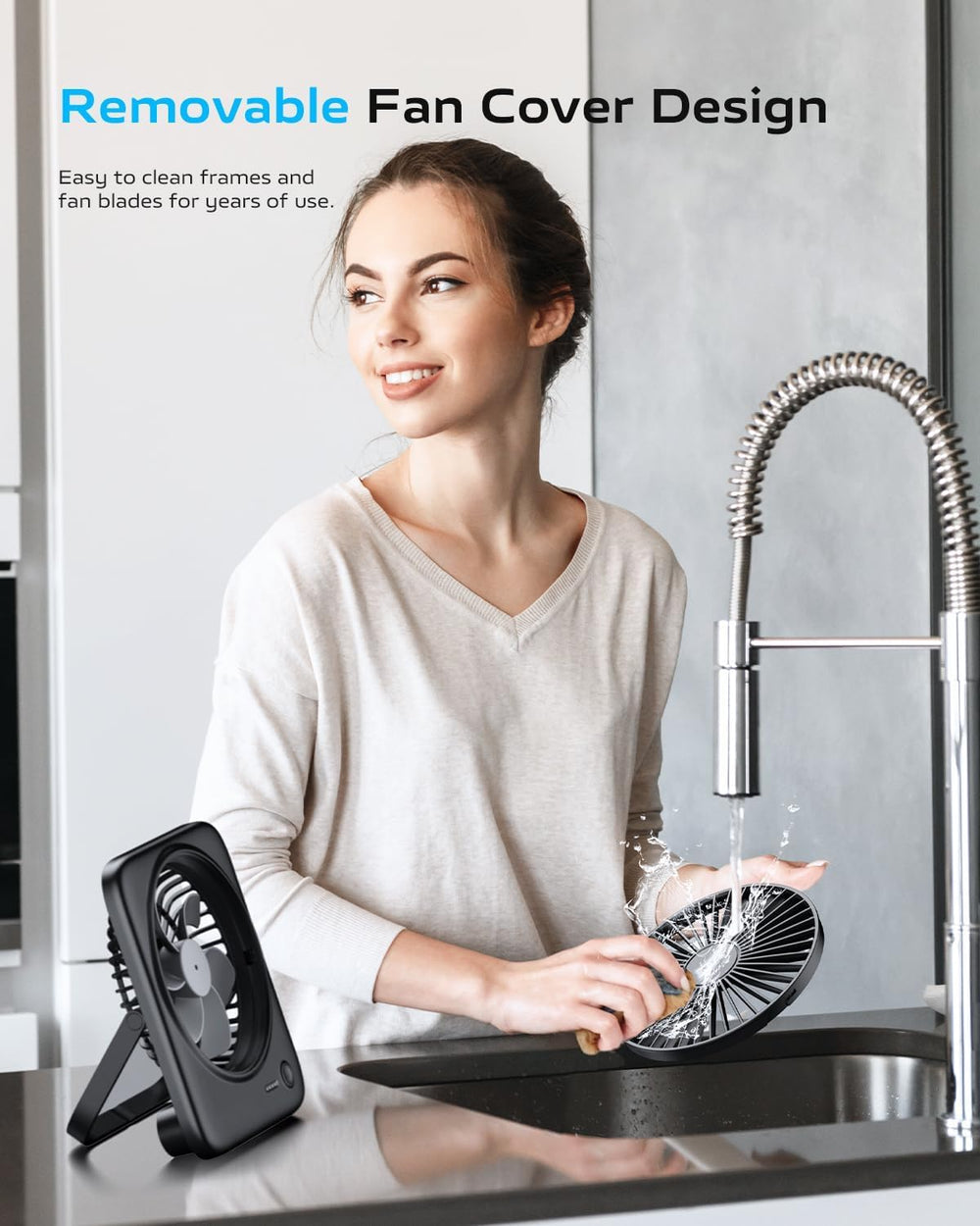 Otlonpe on desk in office setting offering quiet cooling for focused work and meetings