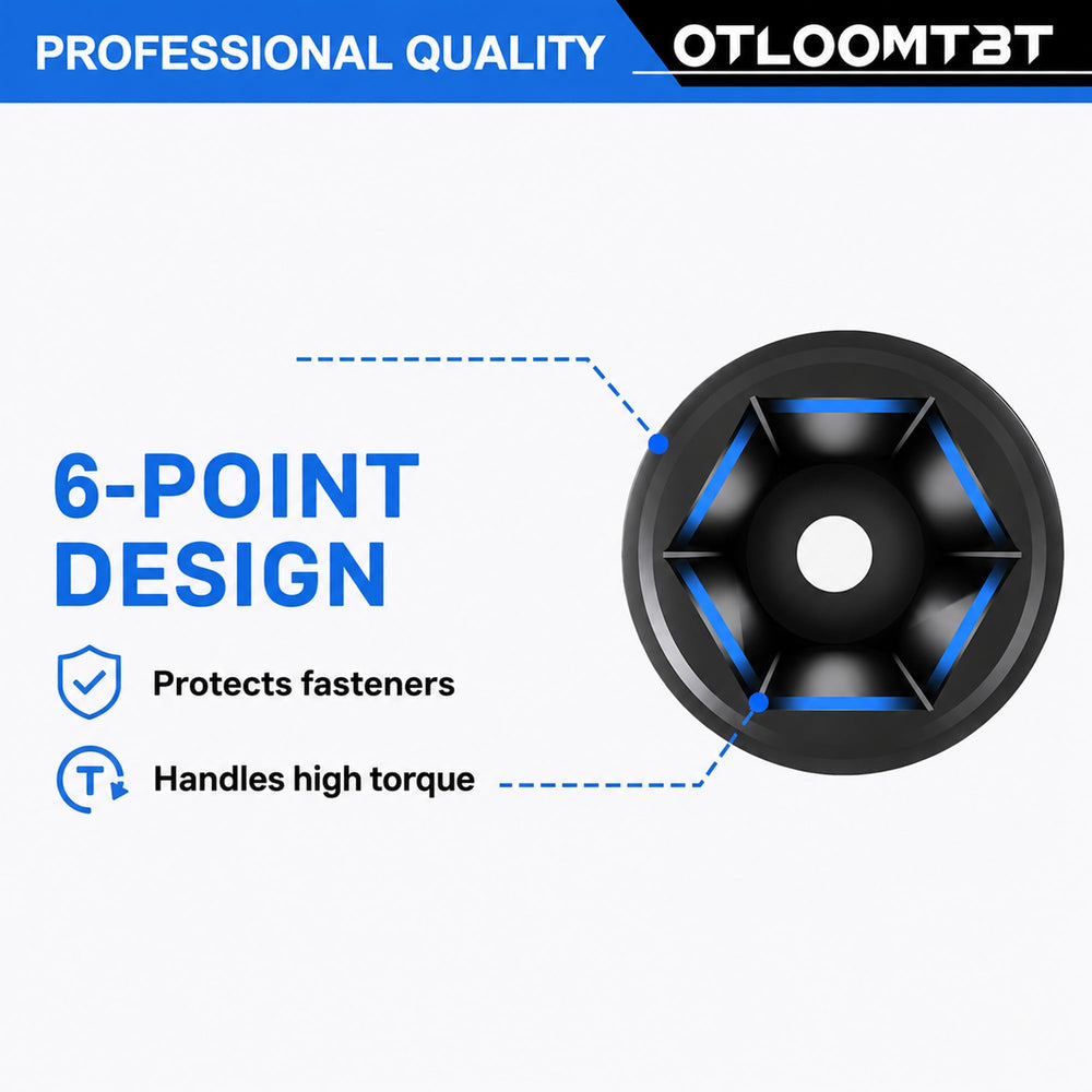 OTLOOMTBT socket set mounted on an impact wrench demonstrating heavy-duty use