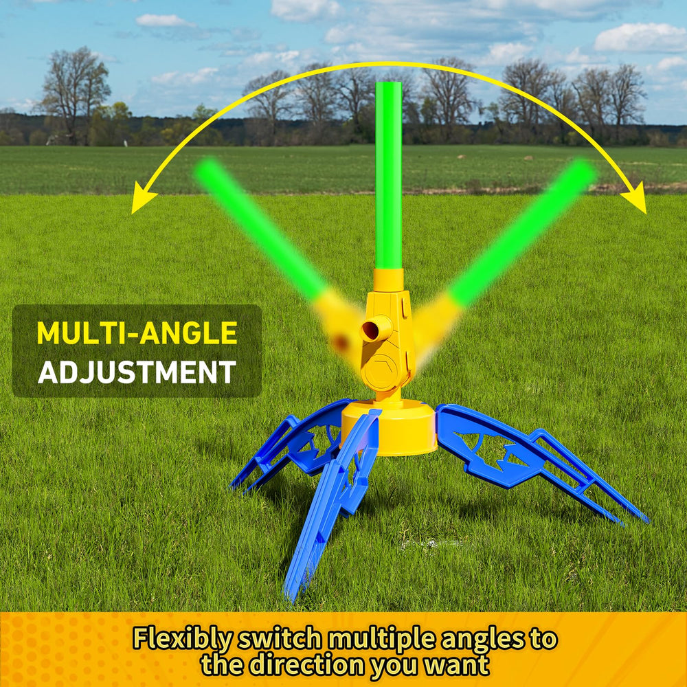 Otoseth step pad action with child jumping to power high rocket flights