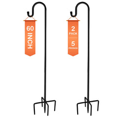 Ottsuls shepherd hooks front view showing two 60 inch hangers and packaging, durable and decorative