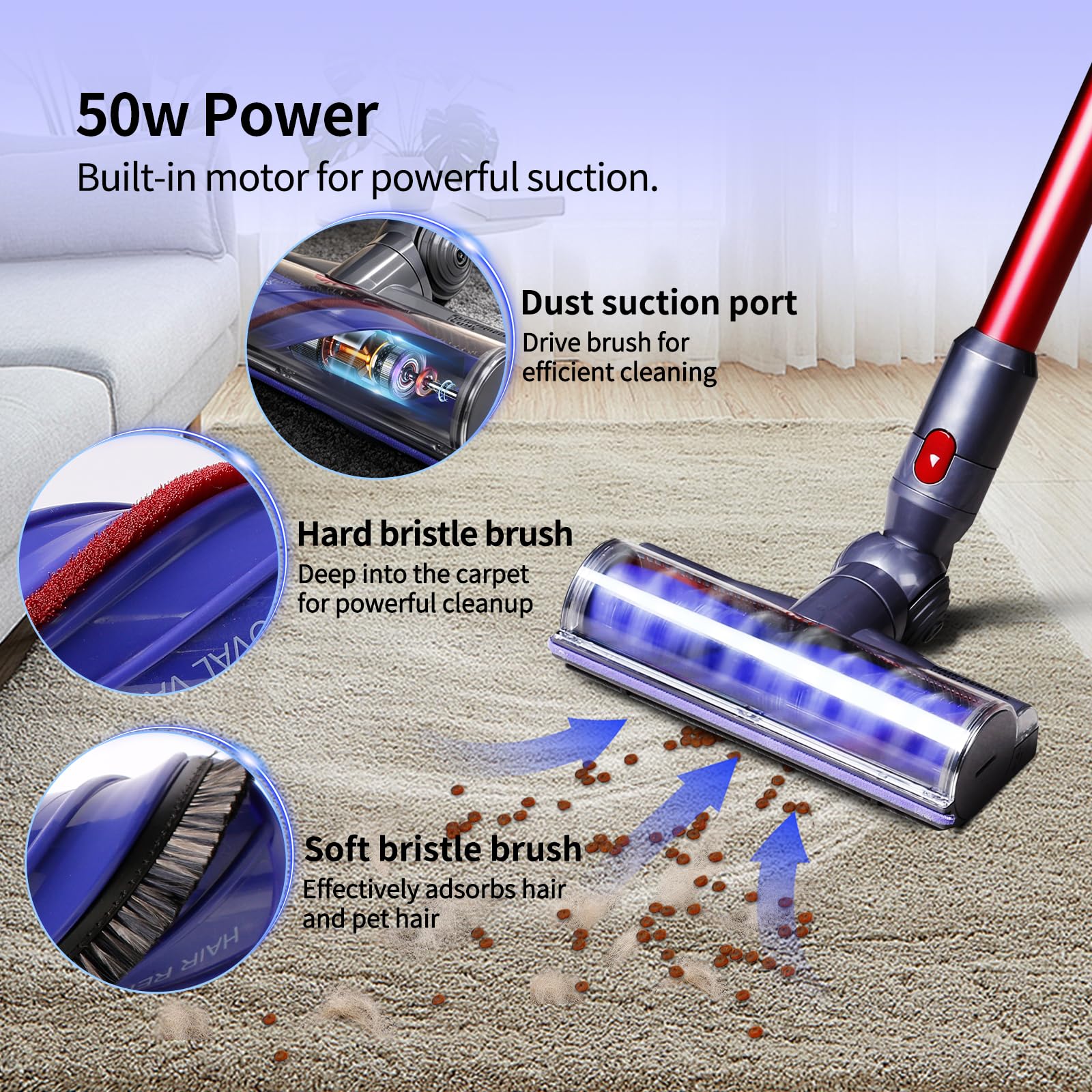 OTTWL cleaning hardwood floor in use showing gentle yet powerful debris pickup